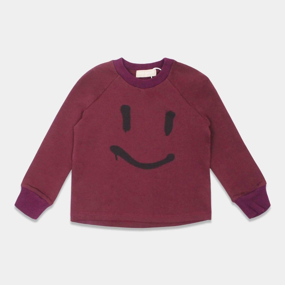 One Child Burgundy Soland dress Girls Maroon dress with Smile - sz 5